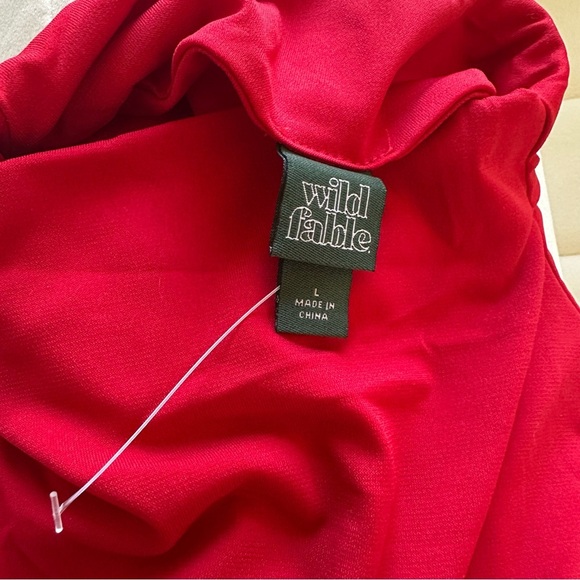 Wild Fable Red Ruffle Dress Size Large - Picture 5 of 5